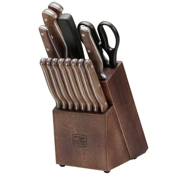 Набор кухонных ножей chicago cutlery precision Cut из 15 предметов с деревянным блоком, нож шеф-повара, кухонные ножи