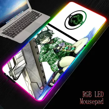MRGBEST, Сексуальная девушка из аниме, светодиодный RGB Игровой коврик для мыши, USB-нескользящий резиновый коврик для компьютера, клавиатура, настольный коврик