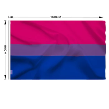 Оптовая продажа 10 шт. Бисексуальный радужный флаг, знамя мира, баннер, флаг для дома, декоративный полиэстер NN014