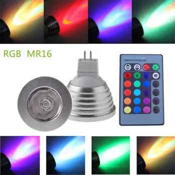 1 шт. Энергосберегающая лампа16 изменение цвета MR16/GU5.3 5 Вт RGBW светодиодная лампа с инфракрасным пультом дистанционного управления DC12V/AC85-265V