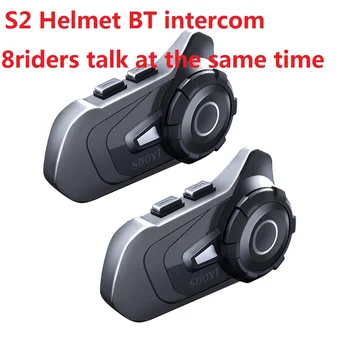 S2 Мотоциклетный Шлем Домофон Bluetooth Гарнитуры Всадники FM радио Универсальное Сопряжение Переговорное устройство Коммуникатор Переговорное Устройство 8 Rders