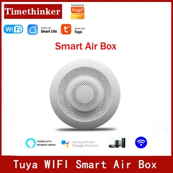 Новый Tuya WIFI Smart Air Box Детектор углекислого газа, датчик газа CO2, Формальдегид, ЛОС, Датчик температуры и влажности, Приложение для управления