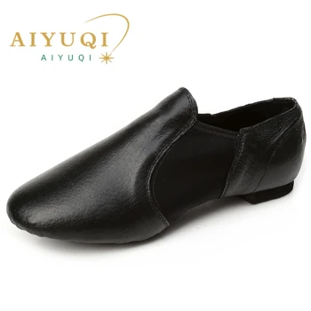 Женская обувь для балетных танцев AIYUQI, современная танцевальная обувь из натуральной кожи, Женская обувь для танцев Большого Размера, Женская обувь для танцев