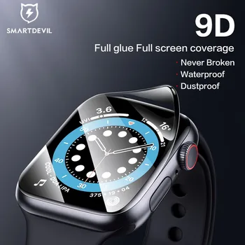 SmartDevil Full Glue Мягкая пленка с полным покрытием для iWatch se/6/5/4 40/ Мягкая пленка 44 мм для Apple Watch 3/2/1 38/42 мм HD с защитой от синего света