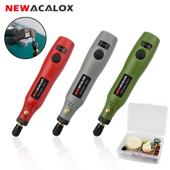 NEWACALOX USB Зарядка 10 Вт Шлифовальный станок Мини Беспроводной Набор вращающихся инструментов с регулируемой скоростью вращения, Гравировальная ручка для фрезерования и полировки