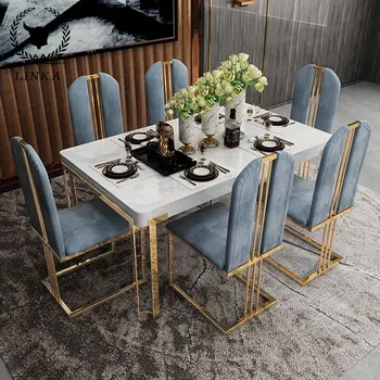 Современный Обеденный стол и наборы стульев Для ресторана Отеля, Банкетный обеденный стол, Обеденный стол с мраморной столешницей