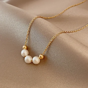 Винтажные золотые жемчужные подвески-Чокеры, Ожерелья для женщин, Элегантное ожерелье в стиле панк для девочек, Новый дизайн свадебных украшений, подарки