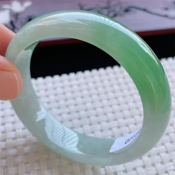 ювелирные изделия zheru натуральный светло-зеленый браслет из мьянманского нефрита 54 мм-62 мм, изысканный браслет принцессы, лучший подарок для матери и подруги