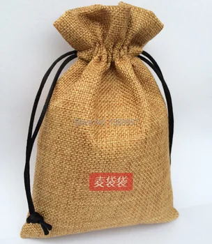 (100 шт./лот) Высококачественная ювелирная сумка на шнурке из джута/льна для косметики/кофейных зерен, размер можно настроить, много цветов, оптовая продажа
