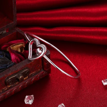 Серебряные Романтические браслеты с сердечками 925 пробы, браслеты для женщин, подарки на день рождения, классические свадебные дизайнерские ювелирные изделия, pulseras mujer