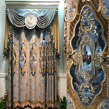 Ткань для штор с вышивкой Европейская гостиная спальня балкон изделия для штор с вышивкой из синели и оконной ширмы