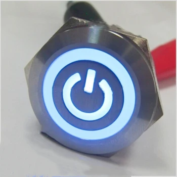 ELEWIND с фиксацией из нержавеющей стали 25 мм (1NO1NC) кнопочный переключатель включения/выключения символа питания (PM251F-11ZET/B/ 12 В/С)