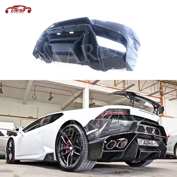 Сухое Украшение Обвесов Заднего Бампера Из Углеродного Волокна Для Lamborghini Huracan LP610 V Style 2014-2019