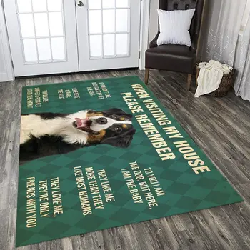 Ковер для Бернской горной собаки с 3D принтом, Коврик для гостиной, Фланелевый коврик для спальни, нескользящий коврик для пола