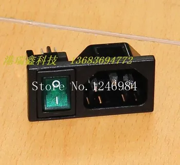 [SA] WINFOONG AC розетка переменного тока треугольная комбинированная карта с зеленым переключателем RF-2001-50 шт./лот