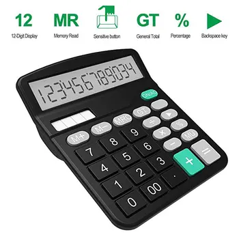 Офисный финансовый калькулятор Calculat Пластиковый солнечный компьютер Бизнес-Финансы Офисный калькулятор 12-Разрядный настольный офисный калькулятор
