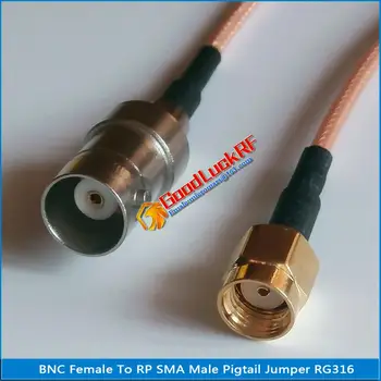 Высококачественный разъем BNC с разъемом RP SMA RPSMA, радиочастотный разъем RG316, соединительный кабель с косичкой 50 Ом, низкие потери