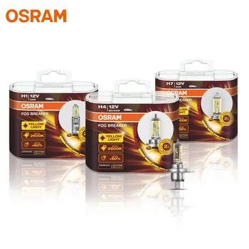 OSRAM Противотуманный Выключатель 2600K H1 H3 H4 H7 H8 H11 H16 9005 9006 12V Лампы 200% Желтого Света 60% Более яркие Автомобильные Галогенные Лампы OEM 2шт